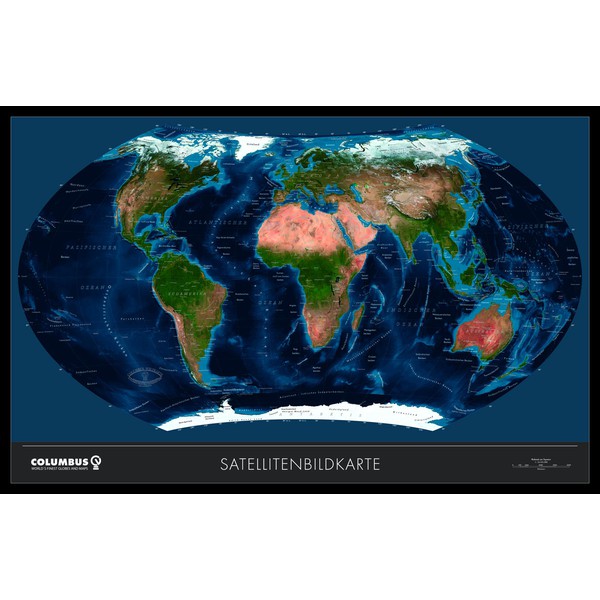 Columbus Weltkarte Satellit/politisch TWK2520