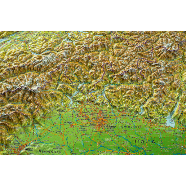 Georelief Large 3D relief map of the Alps (in German)
