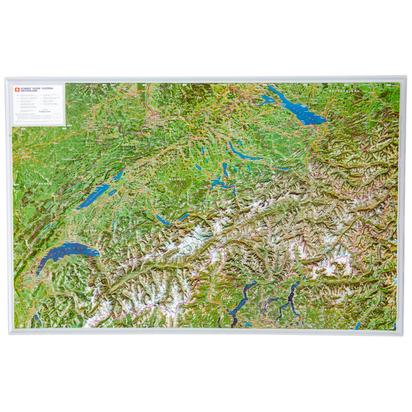 Georelief Aerial view map of Switzerland (in German)