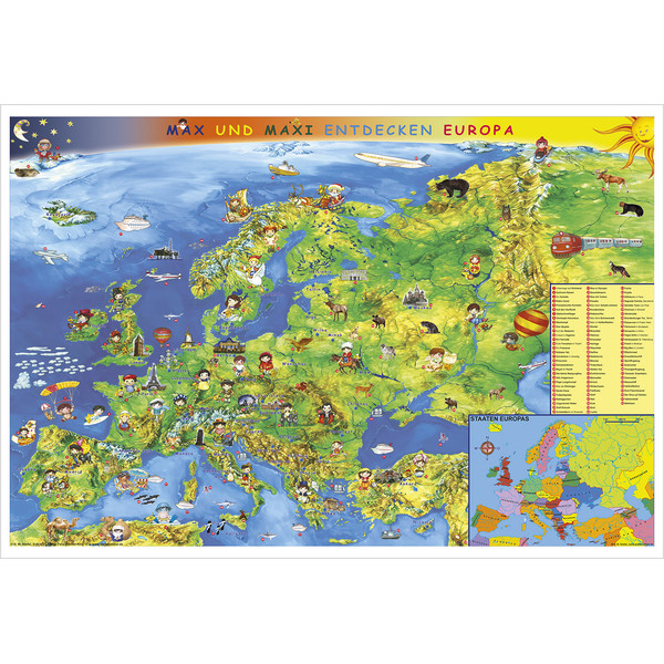 Stiefel Children's map of Europe (in German)
