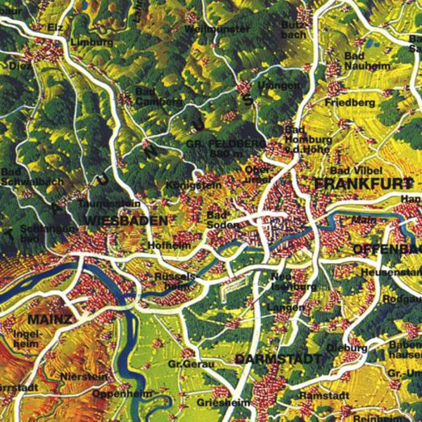 Bacher Verlag Map Original MAIR large panorama of Germany