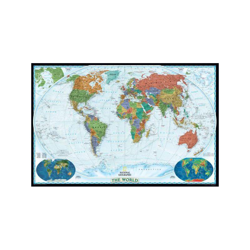 National Geographic Decorative world map, political, laminated