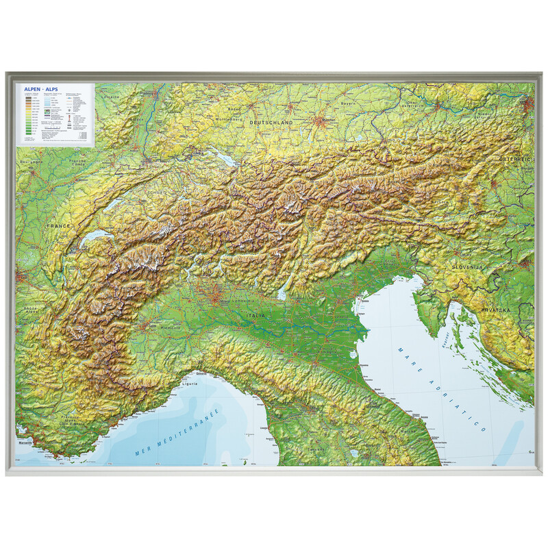 Georelief Large 3D relief map of the Alps (in German)