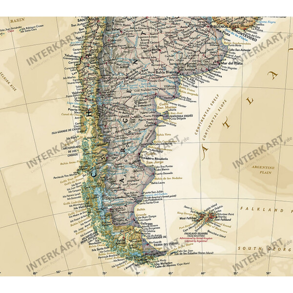 National Geographic antique map of South America