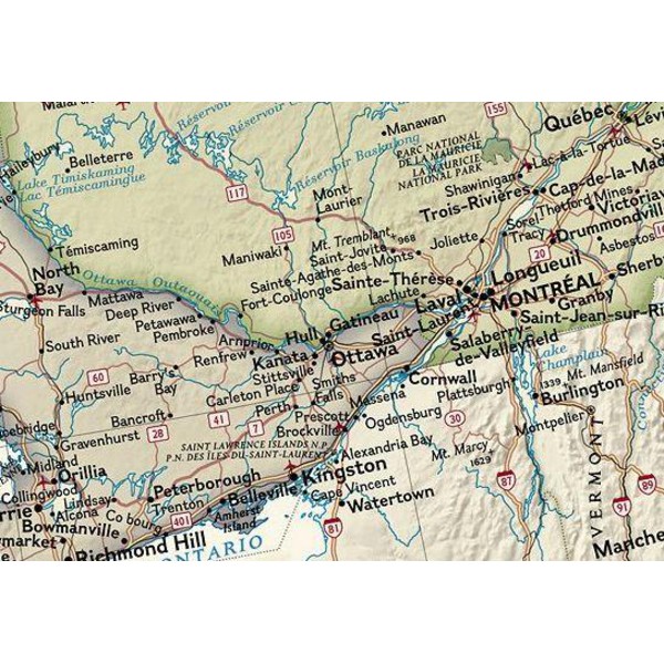 National Geographic antique map of Canada, laminated