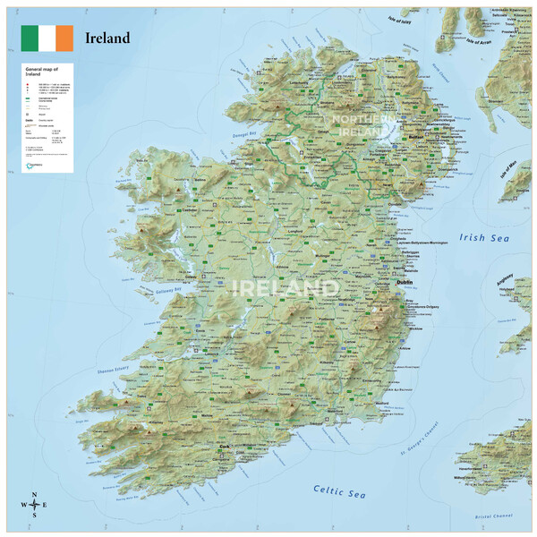 GeoMetro Map Ireland (90 x 90 cm)