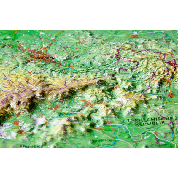 Georelief Regional map Saxony