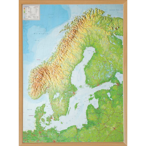 Georelief Regional map Scandinavia
