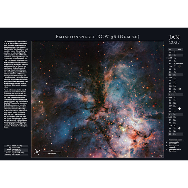 Astronomie-Verlag Calendar Weltraum-Kalender 2027