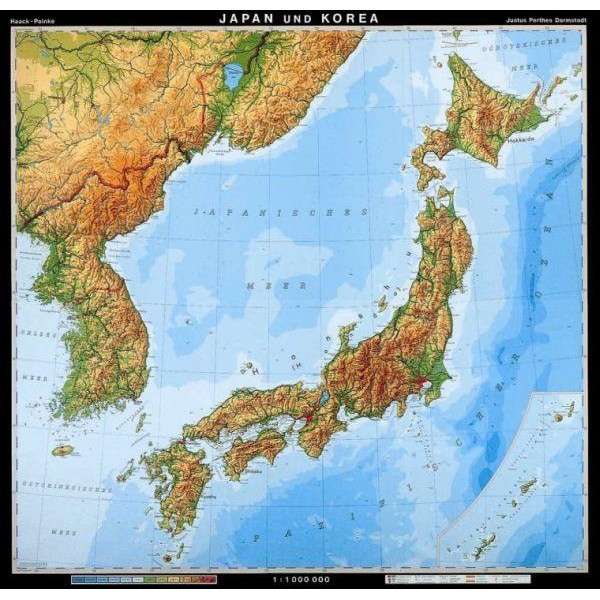 Klett-Perthes Verlag Map Japan and Korea physical