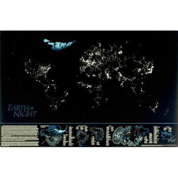 Poster Earth at night