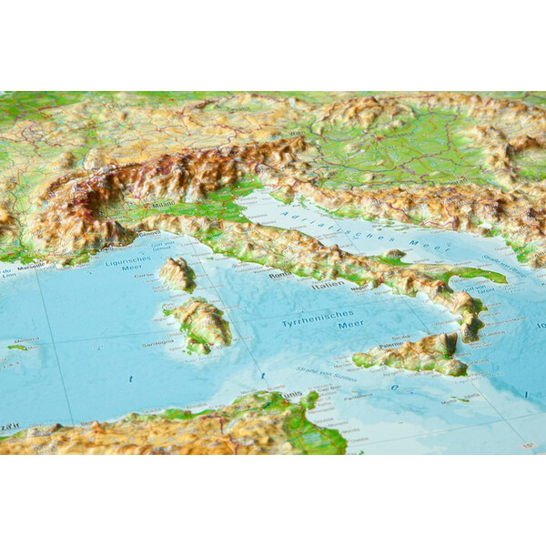 Georelief Large 3D relief map of Europe (in German)