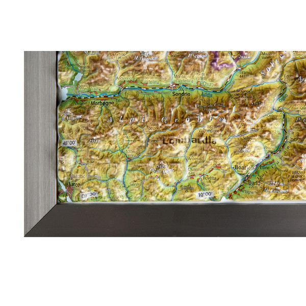 Georelief Österreich klein, 3D Reliefkarte mit Kunststoffrahmen