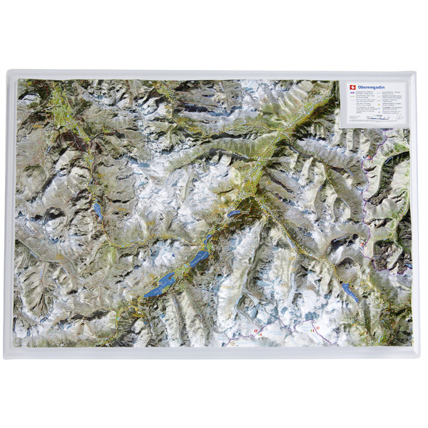 Georelief Regional map Oberengadin