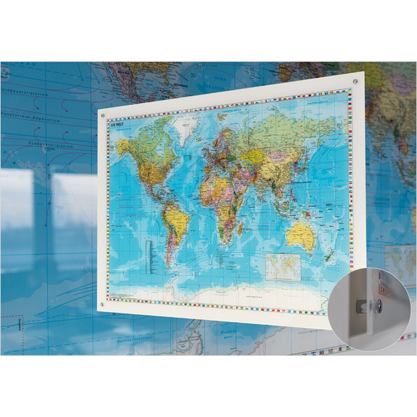Stiefel World map on acryl glass (in German)