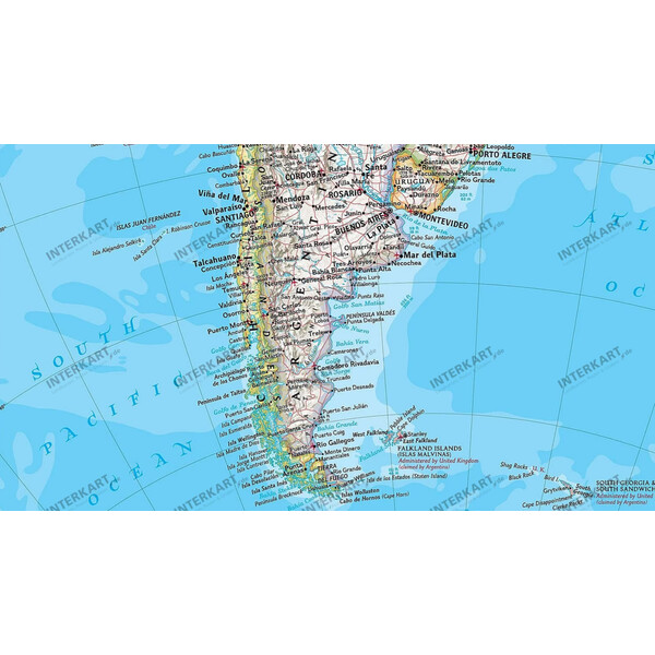National Geographic continent map North and South America political (laminated)
