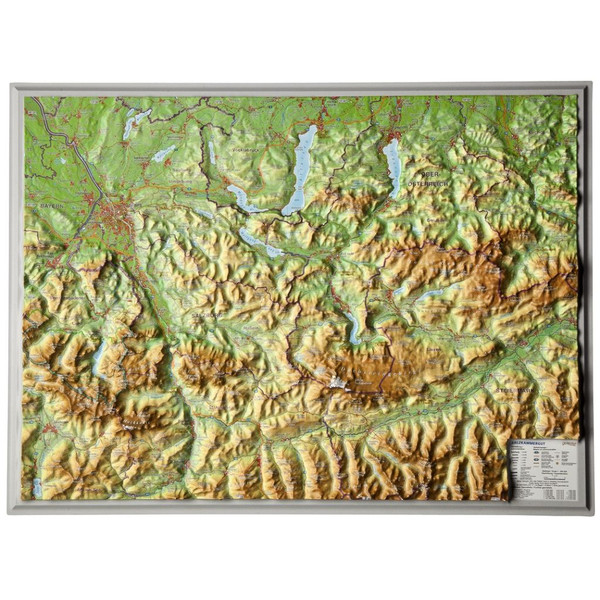 Georelief Salzkammergut 3D relief map, small