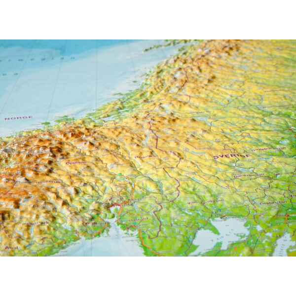Georelief Regional map Scandinavia