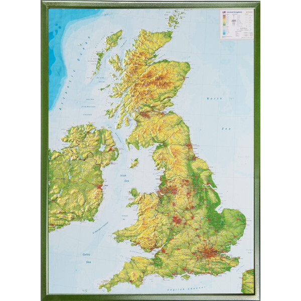 Georelief Great Britain 3D relief map