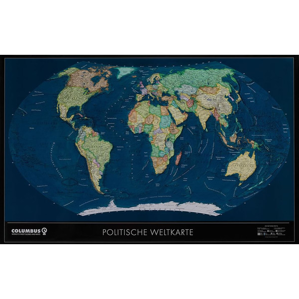Columbus World map Weltkarte Satellit OID kompatibel (mittel)