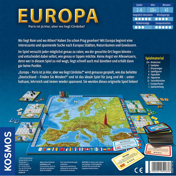 Kosmos Verlag Spiel Europa - Paris ist ja klar, aber wo liegt Córdoba?