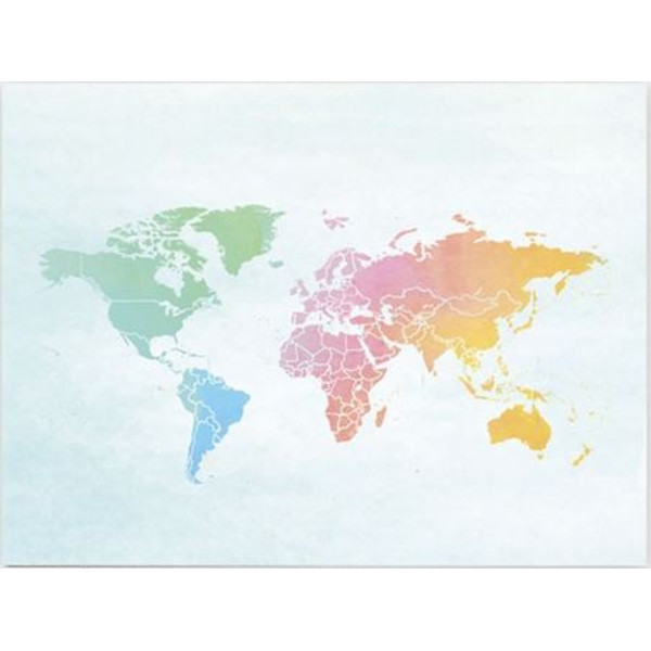Miss Wood Woody Map Watercolour Splash L