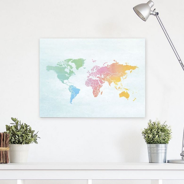 Miss Wood Woody Map Watercolour Splash L