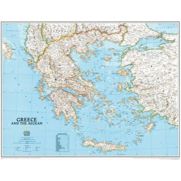National Geographic Map Greece framed (silver) for pinning