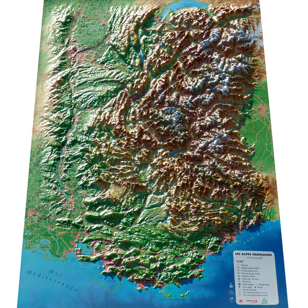 3Dmap Regional map Les Alpes Françaises et ses massifs alpins