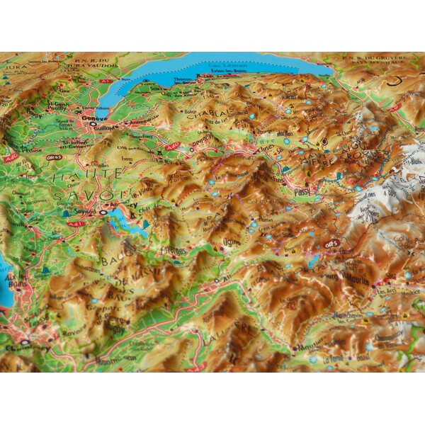 3Dmap Regional map Les Alpes Françaises et ses massifs alpins