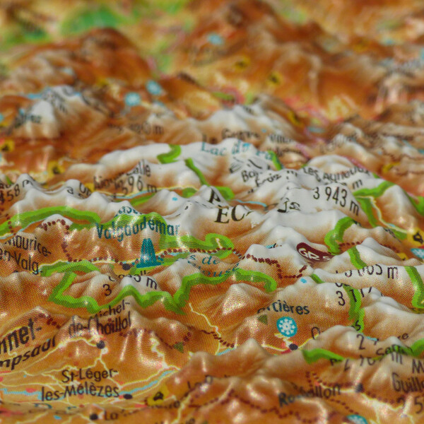 3Dmap Regional map Les Alpes Françaises et ses massifs alpins