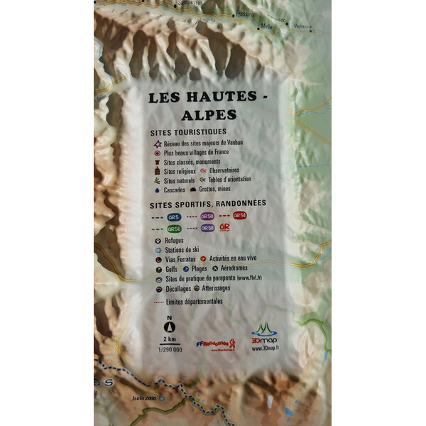 3Dmap Regional map Les Hautes Alpes