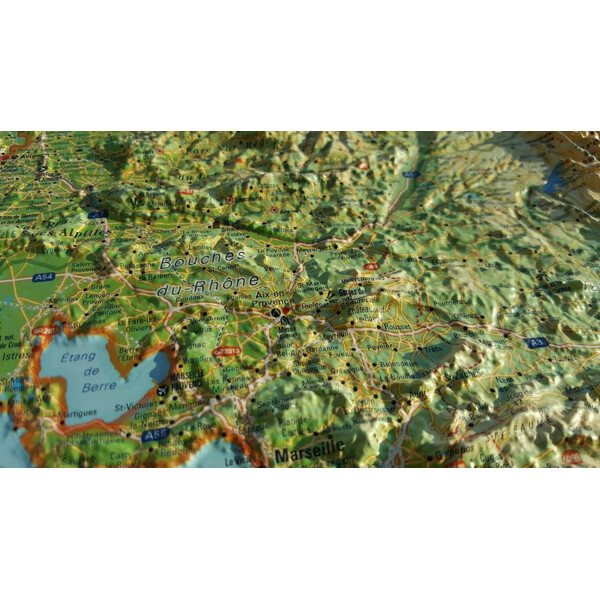 3Dmap Regional map La Provence-Alpes-Cotes d'Azur