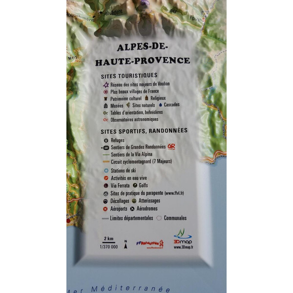 3Dmap Regional map Les Alpes-de-Hautes- Provence
