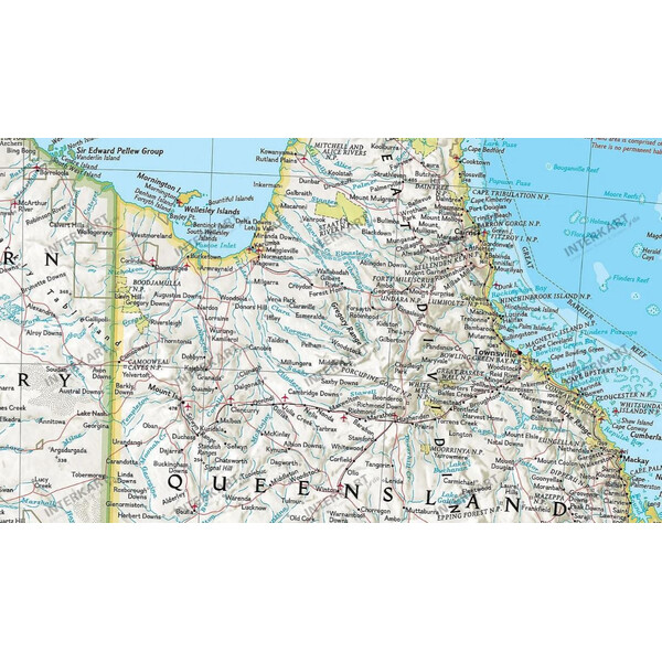 National Geographic Continent map Australia, politically