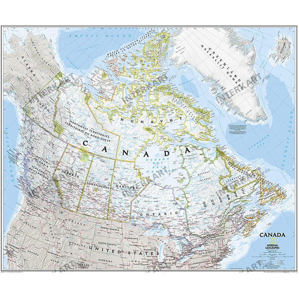 National Geographic Countries map Canada 96 x 81cm