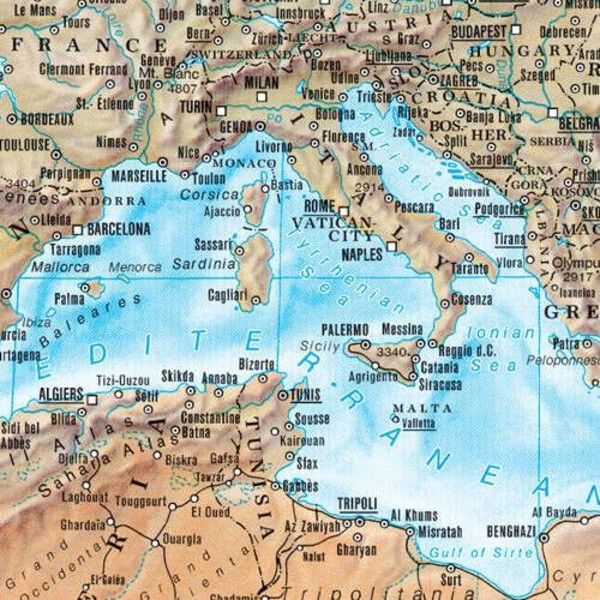 freytag & berndt World map physisch (175 x 121 cm)