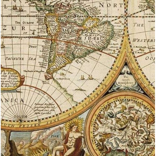 freytag & berndt World map Antik John Speed 1651 (91 x 69 cm)