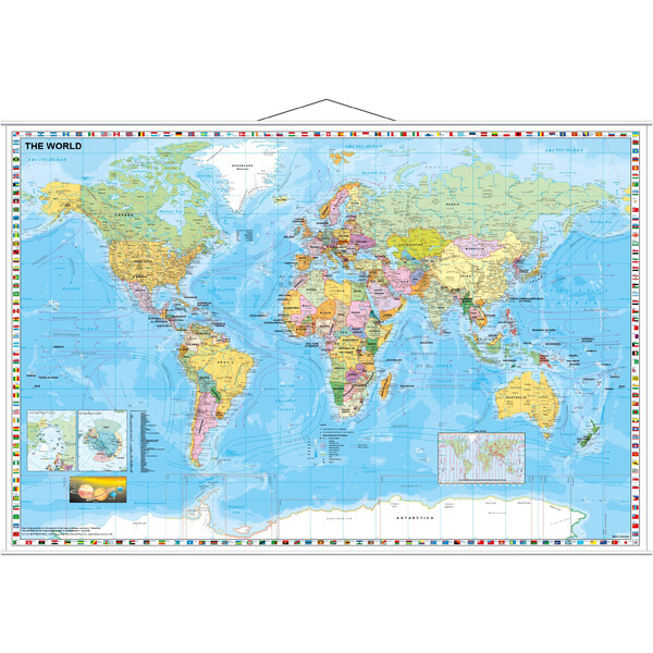 Stiefel World map Political with Flags (137x89)