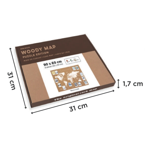 Miss Wood Puzzle Map XL - White