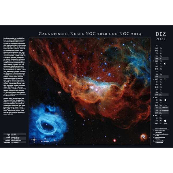 Astronomie-Verlag Calendar Weltraum-Kalender 2021