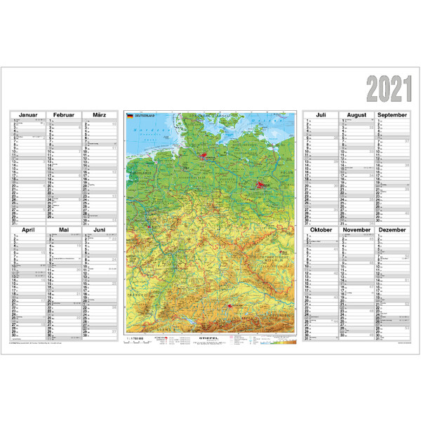 Stiefel Map Jahresplaner 2021 Deutschland physisch
