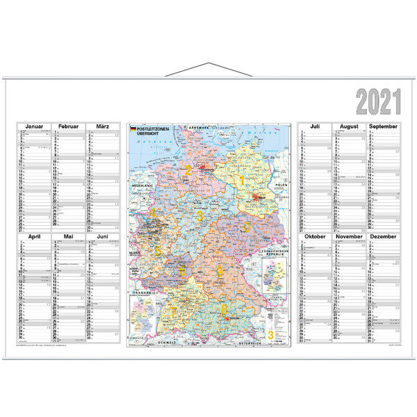 Stiefel Map Jahresplaner 2021 Deutschland Postleitzahlenübersicht
