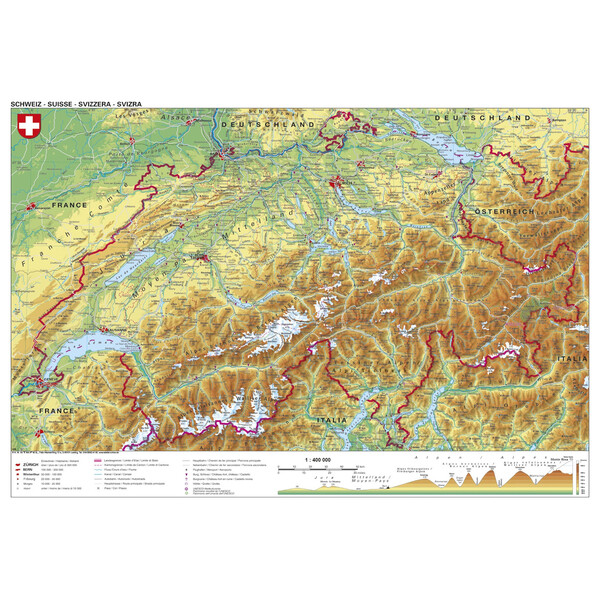 Stiefel Map Schweiz physisch (98x68)