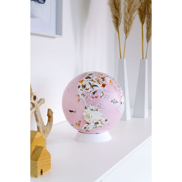 emform Globe Wildlife World Pink 25cm