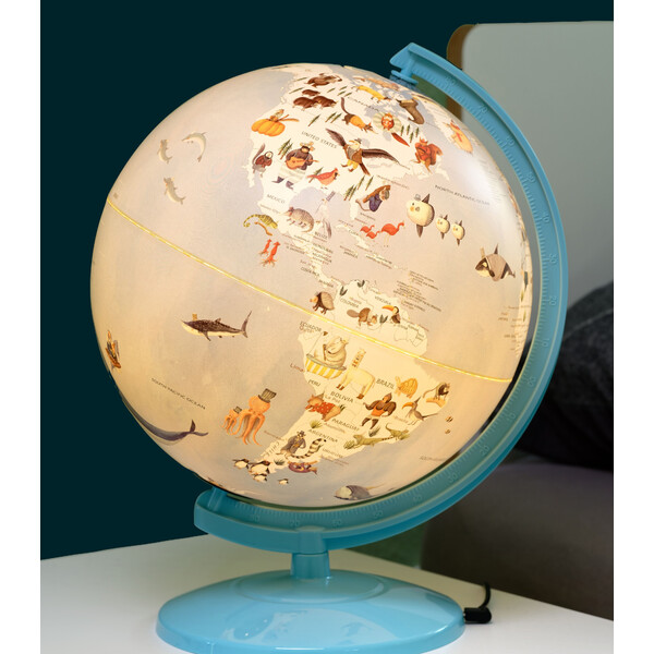 emform Globe Wildlife World Light Blue 25cm