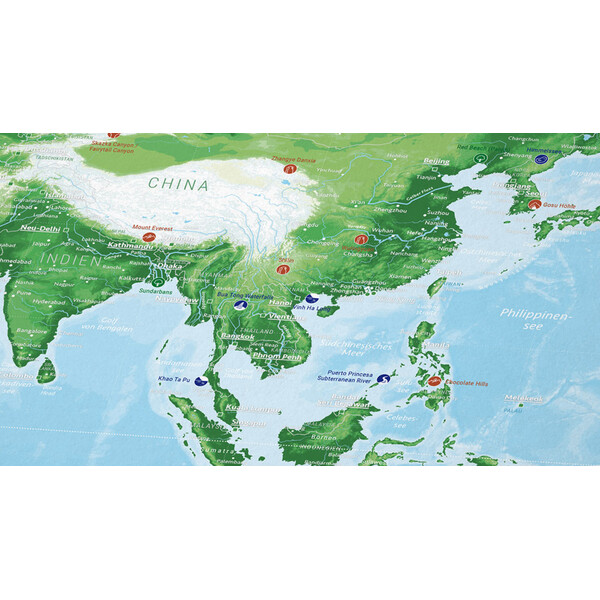 Marmota Maps World map 99 Naturwunder (140x100)