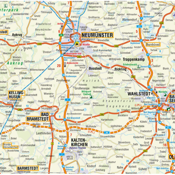 Kastanea Regional map Schleswig-Holstein und Hamburg (113 x 101 cm)