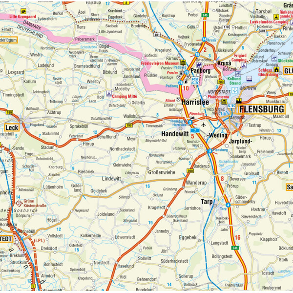 Kastanea Regional map Schleswig-Holstein und Hamburg (113 x 101 cm)