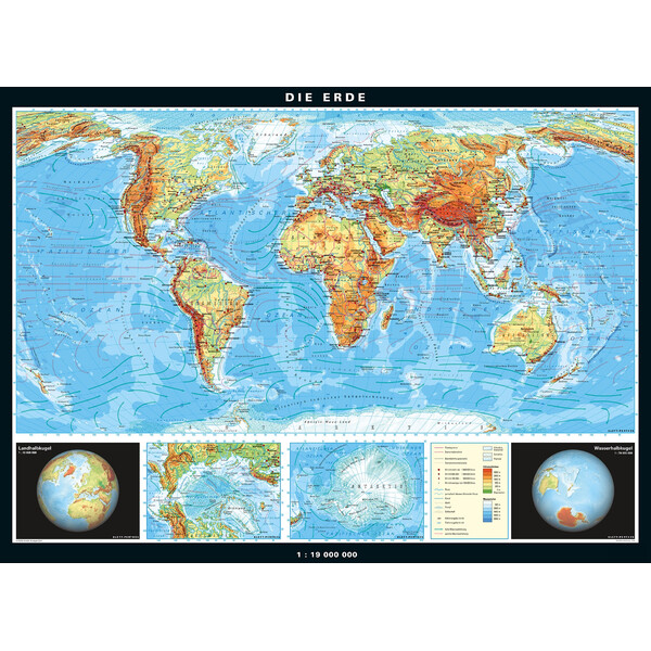 PONS World map Die Erde physisch und politisch (196 x 143 cm)